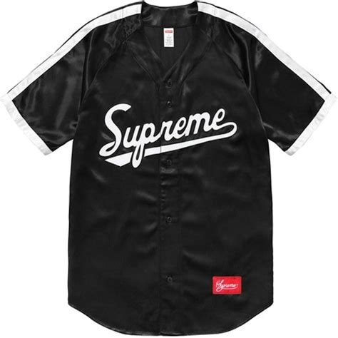 black supreme satin baseball jersey.